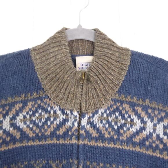 VTG High Sierra Sweater Mens SZ M Wool Blend 1/4 Zip Fair Ilse Nordic Cozy - Picture 3 of 10